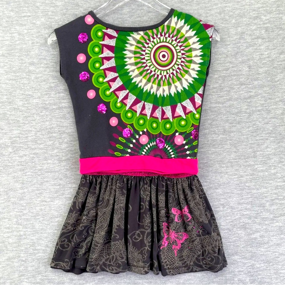 Desigual NWT Multicolored Embellished Graphic Print Convertible Dress